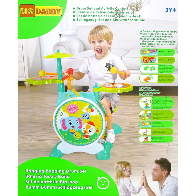 Play Baby - Kids Toddler First Electric Drum Kit Set with Mic And Seat, 2 of 6