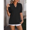 Clearlove Womens Puff Sleeve Tops V Neck Shirts Women Blouses Dressy Summer Casual Tops Textured - 3 of 4