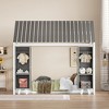 Twin Size Wooden House Bed with Fence and Roof - 2 of 4