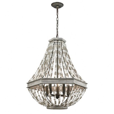 Elk Home Summerton 5 - Light Chandelier in  Washed Gray/Malted Rust