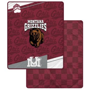 NCAA Montana Grizzlies Diagonal Ghost Checker Double Sided Blanket - 1 of 3
