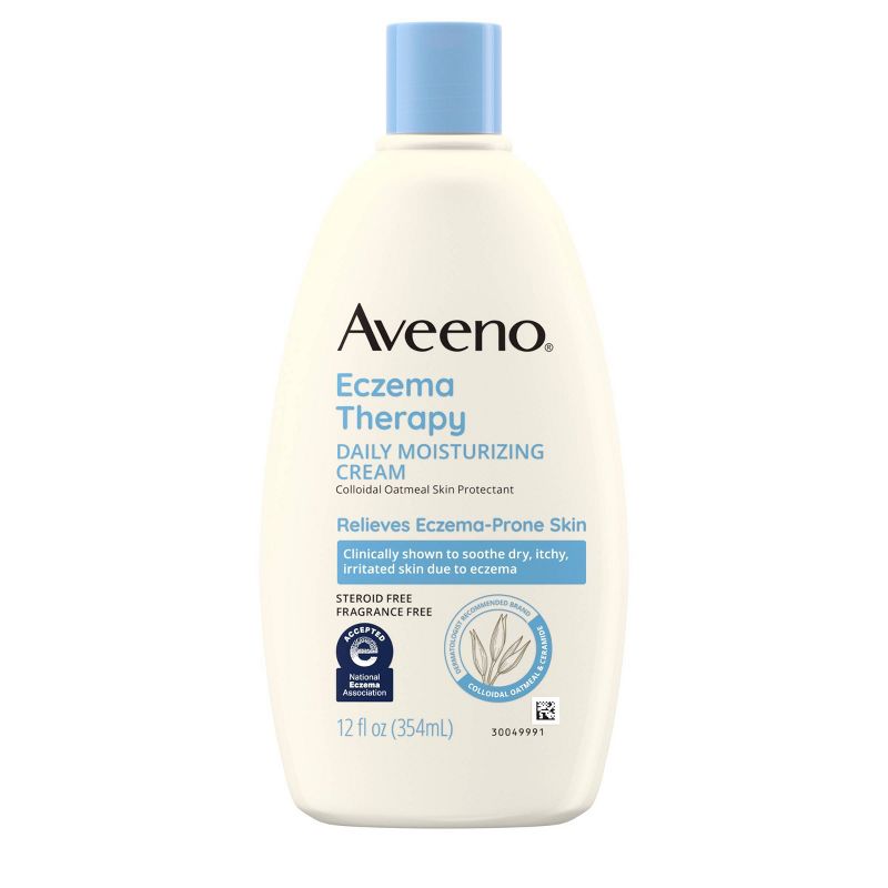 Aveeno Eczema Therapy Daily Soothing Body Cream for Dry and Itchy Skin with Oatmeal - Unscented - 12 fl oz, 3 of 9