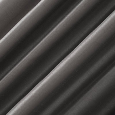 Gray Faux Silk Blackout Back Tab Curtain Panel, 50" x 84"