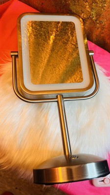 Diane Plastic Handheld Mirror Magnifying 2-Sided Vanity Mirror with Folding Cir