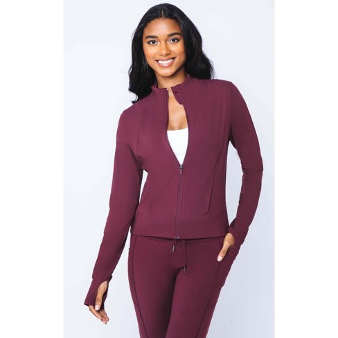90 Degree By Reflex Womens Carbon Interlink Full Zip Jacket - Port Royale -  Large