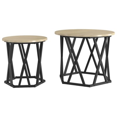 Clihome Modern Round Side Table, Minimalist Accent Table with Sleek Matte Finish for Contemporary Interiors