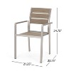 Sapphtopaz 2-Pieces Outdoor Dining Chairs Modern Outdoor Chair with Arms, Metal Frame for Poolside, Patio, Lawn, Backyard - 3 of 4