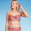 Women's U-Bar Bandeau Longline Bikini Top - Shade & Shore™ Orange Patchwork Print - image 4 of 4