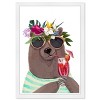 13" x 19" Cocktail Fresh Bear Animals Framed Wall Art Brown/Red - Olivia's Easel - 3 of 4