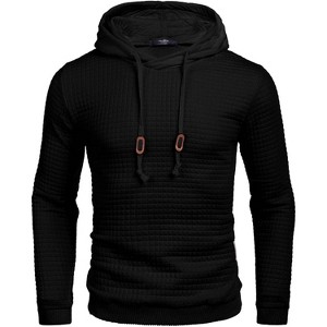 COOFANDY Mens Hooded Sweatshirt Casual Long Sleeve Drawstring Waffle Knit Pullover Hoodies - 1 of 4