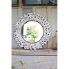 Oyster Shell Mirror, Large Round Oyster 24" Diameter, Handmade Glass & Oyster Shell, White Gloss Finish By Kalalou - 2 of 3