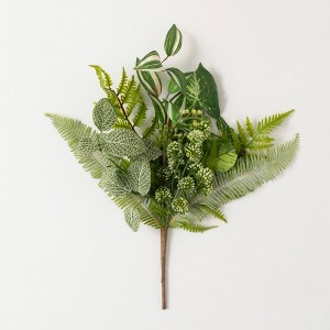 Sullivans Artificial 18" Mixed Foliage Pick, Green - 1 of 2