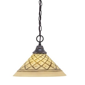Toltec Lighting Any 1 - Light Pendant in  Dark Granite with 12" Chocolate Icing  Shade - 1 of 1