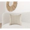 HomeRoots 20" X 20" Ivory And White 100% Cotton Zippered Pillow - 2 of 4