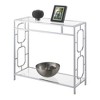 Omega Chrome Glass Hall Table with Shelf Glass/Chrome - Breighton Home - image 3 of 4