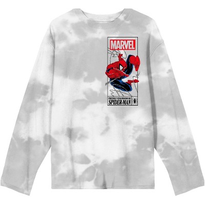 Spiderman Grey Cloud Washed Long SLeeve Tee