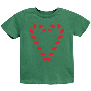 Candy Cane Heart - Youth Short Sleeve Graphic T-Shirt and Toddler Short Sleeve Graphic T-Shirt - 1 of 4