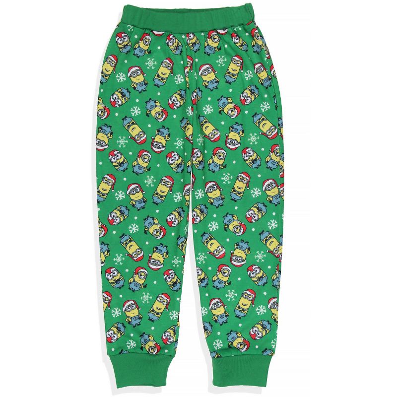 Despicable Me Minions Happy Holidays Jogger Sleep Family Christmas Pajama Set Green, 5 of 7