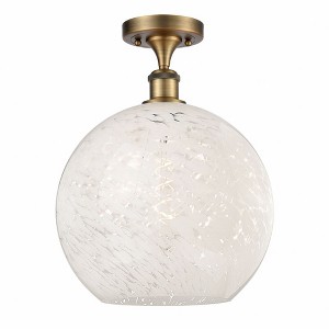 White Mouchette - 1 Light Semi-Flush Mount In Modern Style-14.75 Inches Tall and 12 Inches Wide - 1 of 1