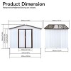 6x8ft Metal Garden Shed with Window & Hinged Door, Outdoor Storage Shed with Lock,  Weatherproof - Coolbibila - 4 of 4