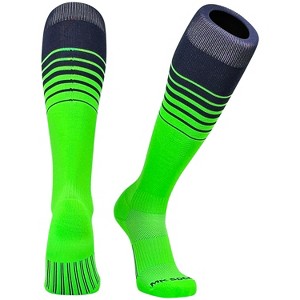 Mk Socks Elite Breaker Fade Baseball Football Soccer Knee High Socks - Navy Neon Green - 1 of 4
