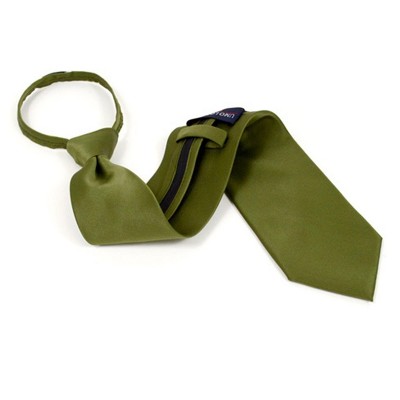 Men's Solid Color Pre-tied Zipper Necktie