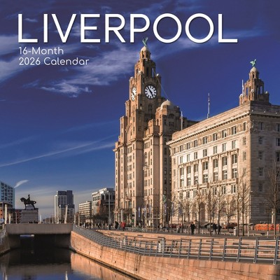 2026 Square Wall Calendar, Liverpool, 16-Month Scenic Britain Theme with 180 Reminder Stickers (12x12 In)