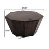 Octagonal Rubber Wood Coffee Table Set, 31.5"W + 17.7"W Coffee Table for Living Room, Sturdy and Bedroom - ModernLuxe - 3 of 4