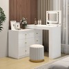 TiramisuBest Vanity Desk with Mirror and Lights, Makeup Vanity Table with Flip-Top Tabletop and Storage 7 Drawers, 9 Compartments, 3 Shelves - 2 of 4