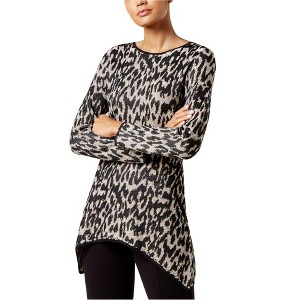 I.N.C International Concepts Womens Handkerchief-Hem Knit Sweater, Black, Large - 1 of 1