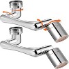 Attop 2-Pack 1440° Sink Faucet Extenders for Kids' Rooms, Bathrooms, and Kitchens; Silver Rotary Faucet Aerator with Rotary Spout Accessory - 2 of 4