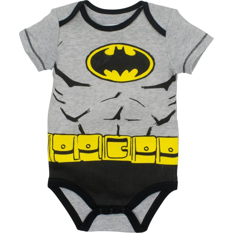 DC Comics Justice League Batman Joker Riddler Newborn Baby Boys 5 Pack Short Sleeve Bodysuits , 2 of 9