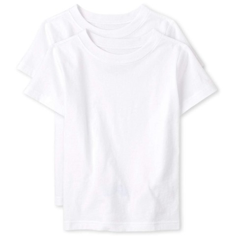 The Children's Place Boys Short Sleeve Basic Layering Tee 2-Pack White S (5/6)