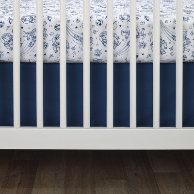 White and Blue Polyester Toy Story Print Toddler Crib Sheet