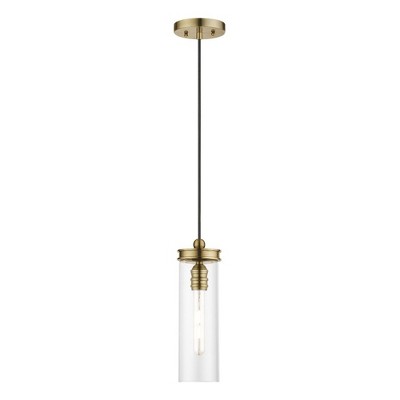 Livex Lighting Devoe 1 - Light Pendant in  Antique Brass