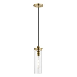 Livex Lighting Devoe 1 - Light Pendant in  Antique Brass - 1 of 4