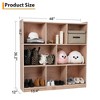 8-Section Wooden Toy Storage Cabinet with 4 Hidden Wheels & 2 Bins -  Bookshelf for Kids - Perfect for Home, School, and Kindergarten Organization - 2 of 4