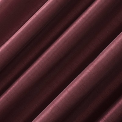 Bordeaux Red Faux Silk Blackout Valance with Beaded Tassels