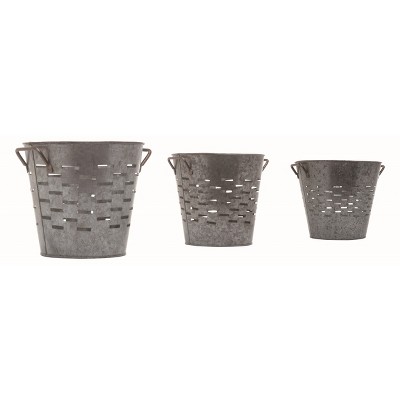 Transpac Metal 12 in. Multicolor Spring Containers Set of 3