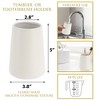 Evideco French Home Goods Elegant Stoneware Bathroom Tumbler & Toothbrush Holder - Flared Shape, 14 oz - 4 of 4