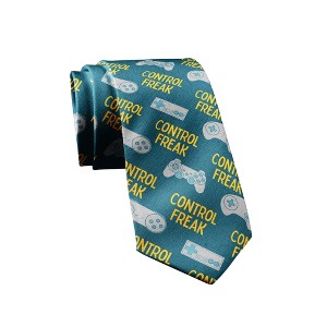 Crazy Dog T-Shirts Control Freak Necktie Video Gaming Tie Novelty Ties for Men Gamer Tie Funny Neckties for Guys - 1 of 4
