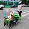 Vynxaria Folding Wagon Garden Shopping Beach Cart (Green) - 3 of 4
