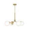 Hunter Fans 30" Hepburn 4 Light Ceiling Chandelier Modern Brass Finish - Elegant Design for a Touch of 1920s Glamour - 3 of 4