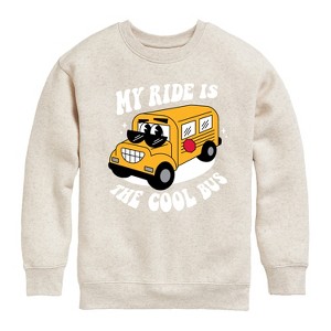 Boys' - Instant Message - Cool School Bus Graphic Long Sleeve Fleece Sweatshirt - 1 of 4