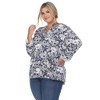 Womens Plus Pleated Long Sleeve Floral Print Blouse - White Mark - 2 of 4