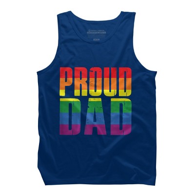 Adult Design By Humans Rainbow Pride Proud Dad By Luckyst Tank Top - Royal - Small