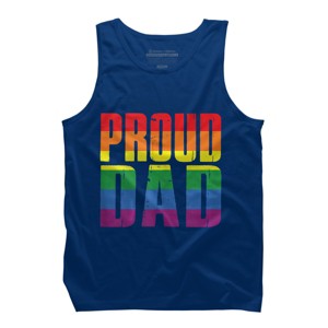 Adult Design By Humans Rainbow Pride Proud Dad By Luckyst Tank Top - Royal - Small - 1 of 2