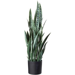 FOPAMTRI Artificial Snake Plant 38" Fake Sansevieria, Perfect Faux Plants for Home Garden Office Store Decoration, 32 Leaves - 1 of 3