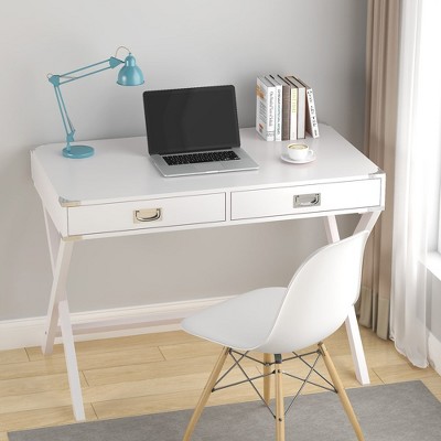 Computer Desk With Storage Space Solid Wood Desk With Drawers Modern Study Table For Home Office Small Writing