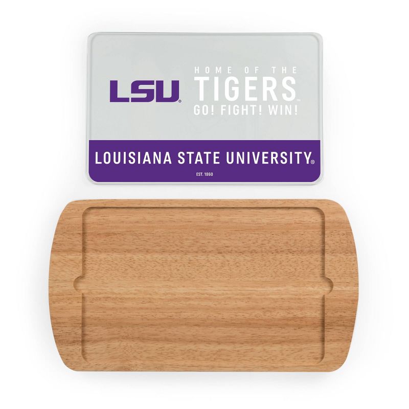 NCAA LSU Tigers Parawood Billboard Glass Top Serving Tray, 3 of 4
